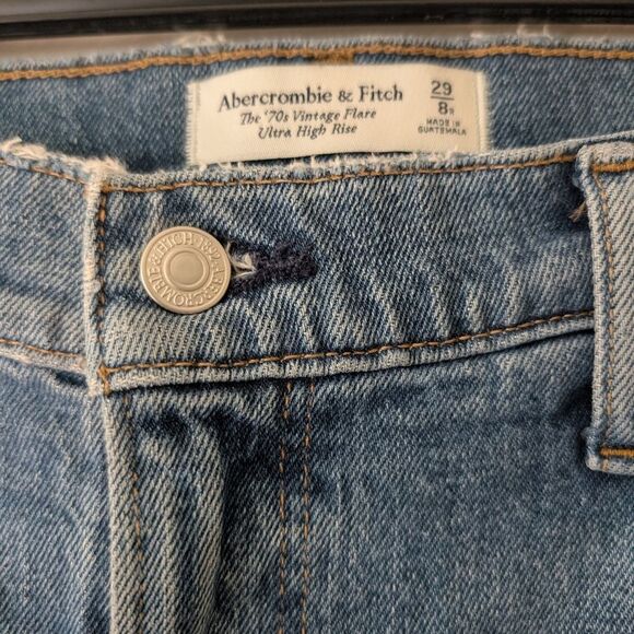 Abercrombie & Fitch 70s Vintage Flare Ultra High Rise Jeans 29/8 - Picture 2 of 6